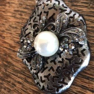 Gunmetal gray necklace.